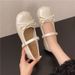 Korean Bow Flat Ballet Shoes Summer Shallow Mouth With Skirt Fashionable Mary Jane Shoes_vogvips.com