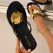 New Style Metal Buckle Flip-flops, Cross-border Large Size Herringbone For Women, Summer Beach Flat Sandals Wholesale_vogvips.com