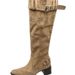 Women's Summer 2025 New Belt Buckle Pile Pointed Toe Chunky Heel Mid-Calf Slimming Over-the-Knee Long Boots_vogvips.com