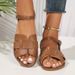 Summer Women's Wide Width Flat Sandals - Gladiator Beach Shoes For Casual Comfort_vogvips.com