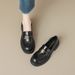 Platform Loafers Women's One-pedal Retro Soft-soled Single Shoes Women's British-style Small Leather Shoes_vogvips.com