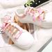 Shoe Accessories Couples Wear White Shoes With Metal Rhinestone Shoes, Flower Pearl Shoelace Buckle Decoration Ins Canvas Shoelace Accessories_vogvips.com