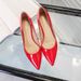 Korean Style Patent Leather Women's Stiletto Shoes 3cm Low Heel Pointed Toe Professional Black Work Footwear Dress Shoes_vogvips.com