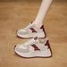 New Versatile Autumn And Winter, Thick Soled Women's Board Shoes, Height Increasing Casual Patchwork Leather Sports_vogvips.com