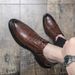 Euro Step Brogue Leather For Men Business Formal Casual British Style Pointed Toe Groom Wedding Shoes Soft Sole Korean Version_vogvips.com