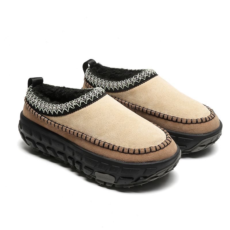 Women's Winter Slip-On Sneakers With Thick Sole - Comfortable Casual Shoes With Suede Upper & Tire Sole For Daily Wear_vogvips.com