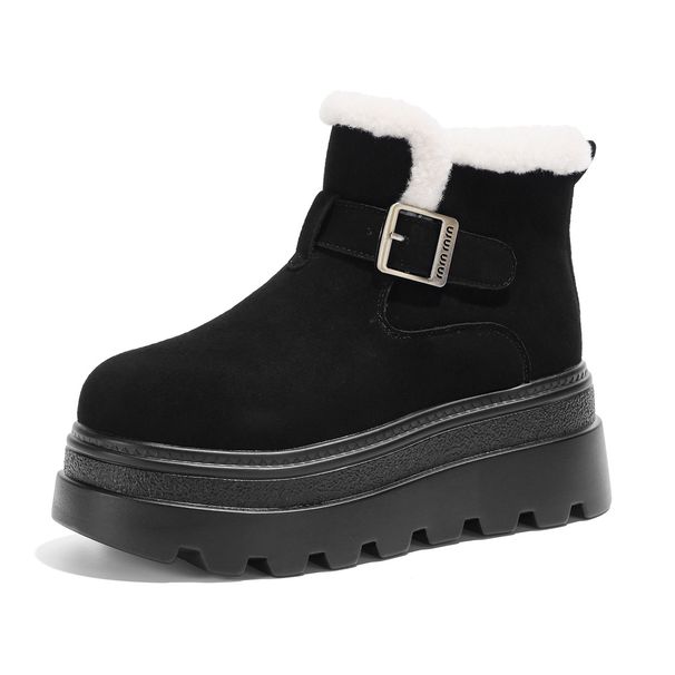 7cm Thick Sole Snow For Women With Internal Height Increase 2025 Winter New Style Fleece Lined Thickened Warm Cotton_vogvips.com
