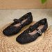 Foreign Trade Cross-border In-stock 2025 Summer New Floral Embroidered Mesh Ballet Flats With Square Toe_vogvips.com