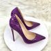 Women's Shoes Purple Snakeskin Pattern Celebrity High Heels 12CM Pointed Stiletto Shallow Mouth Single Shoes Soft Leather Women's Shoes_vogvips.com