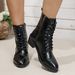 Mid Heel Slim Boots For Women Chunky Heel Winter Side Zipper Plus Size Riding Boots_vogvips.com