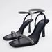 2023 Summer New Large Size Minimalist Feng Shui Diamond Hanging Chain Thin High Heel Shoes Sandals Women's Cx_vogvips.com
