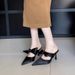 satin Pointed Bow Mueller Fine High Heels Women Baotou Half Slippers 2025 Spring And Summer New Fashion Versatile Leisure Versatile_vogvips.com
