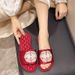 Cool Slippers Embroidery Retro Fashion Home Interior Satin Non-slip Flat Bottom Silent Four Seasons Drag_vogvips.com