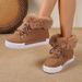European And American Style Fleece-Lined Warm Snow Boots 2025 Winter New Large Size Thick-Soled Short Lace-Up Furry_vogvips.com