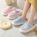 Autumn Home Furry For Women Cute Rabbit Thick Sole Cotton Slippers Winter Fleece Warm Maternity Non-Slip Shoes_vogvips.com