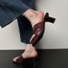Retro Soft Sheepskin With Slippers For Women's Outer Wear Summer New Leather Square Head Open-toed Sandals Stiletto High Heels_vogvips.com