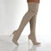 Women's Pointed Toe Thin Heel Knee High Boots Slip On Par Cl Cleanfit Sle Loose Fit Ultra Thin Material Other Material 00%_vogvips.com