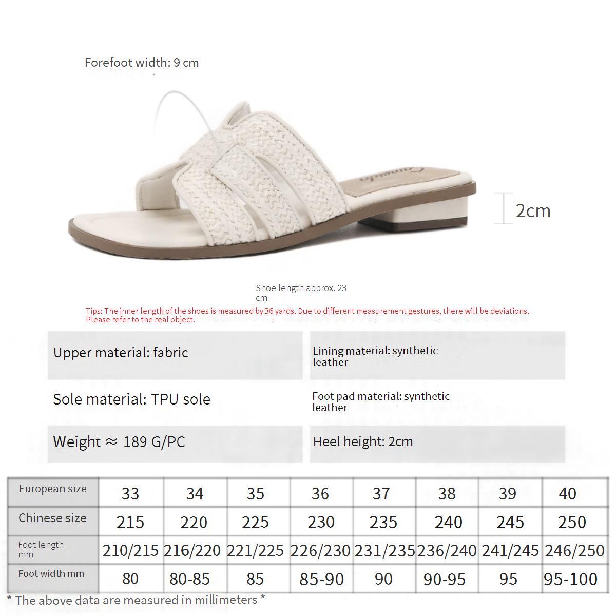 Cameido Ladies' Elegant Casual Beige Woven Square-Headed Flip-Flops_vogvips.com