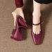 Cameido French Vintage Square Toe Versatile Shallow Square Heel Shoes For Women, 2025 Autumn Mary Jane Style With Ankle Strap_vogvips.com