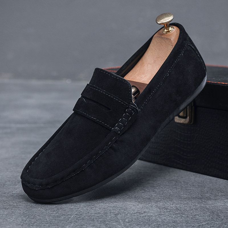 NEW Round-toed Loafers For Men,, Bean Shoes For Lazy Men, One-foot Soft Soles For Driving Men_vogvips.com