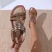 Women's Flat Sandals Women's Fashion Bohemian Sandals Women's Casual New Beaded Rhinestones Large Size Round Head Flat Beach Shoes_vogvips.com