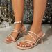 Flip-flops Women Wear High Heels Square Head Open Toe Sandals Fashion Women's Shoes_vogvips.com