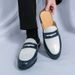 New Summer Fashion Color-blocked Half-slippers For Men's Outdoor Casual Semi-slippers Blue And White Internet Celebrity Personality Heelless Slippers_vogvips.com