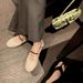 Ballet Flats 2025 New Soft Leather French Style Mary Jane Large Size Women's Shoes_vogvips.com