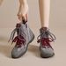 Women Boxing Boots 2025 Autumn New Women's Martin Round Toe Comfortable Flat Casual Sports Work Color Block Boxing Ankle Boots_vogvips.com