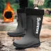 New veet boots for men, rain-proond waterproof high-top anti-slip rain boots, cuff rubber shoes, fishing shoes_vogvips.com