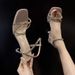 French-style Rhinestone Sandals For Women, New Summer 2025 Model, Cross-strap, Thin Heel, Open-toe, Elegant Roman_vogvips.com