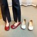 Gentle Style Soled Grandma's Summer 2025, New Soft Leather Flat Bottomed Butterfly Bow Pregnant , Single Shoes For_vogvips.com