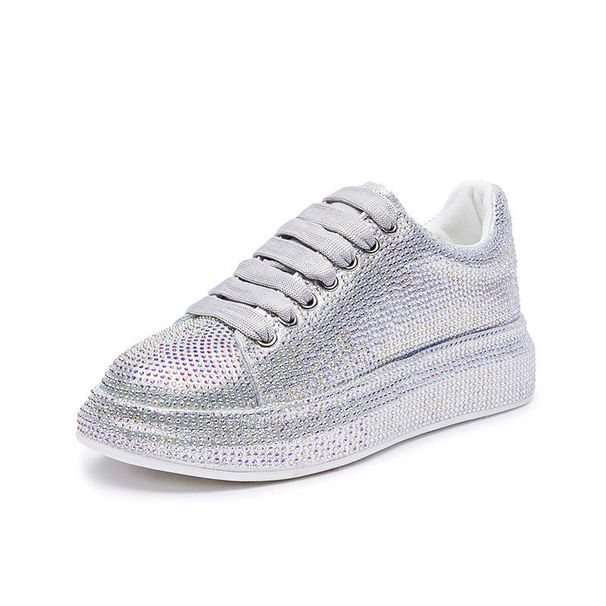 Glitter Platform Sneakers Trendy Gradient Color Casual Shoes With Cross Strap Design, Comfortable Low Heel & Rubber Sole For Everyday Wear_vogvips.com