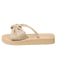 Women's Casual Comfortable Linen Fabric Slippers Lightweight Staircase Indoor Outdoor Flip Flops with Bow Wedge Heel_vogvips.com