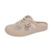 Forrest Gander Training Shoes For Women Spring Slip On White Shoes Lazy Half Slippers_vogvips.com
