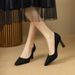 2025 New High Heels Women's Coarse Heel Black Long Standing Non Tiring Work Soft Bottom Shallow Mouth Pointed Single_vogvips.com