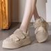 7cm Invisible Retro White Sneakers, Cotton Shoes, 26 Spring New Style, Thick-soled Height-increasing Shell-toe Loafers_vogvips.com