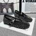 Fashionable Hollow Mesh Mary Jane For Women, Summer Slip-On Height-Increasing Shoes, Flat Fishnet Perforated Single_vogvips.com