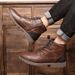 European Warm Series Martin Casual Large Size Zipper Ankle Men's Autumn Winter High-top Shoes Desert Work Boots_vogvips.com
