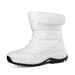 Women's Winter Snow Boots With Fleece Lining - Waterproof PU Leather High-Top Boots For Outdoor Travel & Casual Wear_vogvips.com