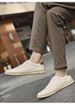 Rubber Soft Sole Men's Shoes First Layer Cowhide Leather Board Shoes Low Top High Value Men's Leisure_vogvips.com