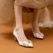 White Wedding Shoes Style Burgundy Xiuhe Bow High Heels Shoes For Women_vogvips.com
