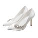 Champagne Burgundy Crystal Embellished High Heel Wedding Shoes For Women New Style Bridesmaid Xiuhe Shoes_vogvips.com