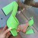 Summer New Large Candy Color Fish Mouth Thick Heel Buckle One Line Women's High Heels_vogvips.com