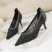 Women S Shoes Style Sexy Banquet Stiletto High Heel Shallow Mouth Pointed Toe Mesh Hollow Lace Women_vogvips.com