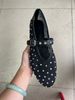 2024 Cross-Border Trade Mesh Rhinestone One-Strap Shallow Mouth Sandals Round Toe Mary Jane Flat Ballet Shoes For Women_vogvips.com