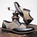 .Men's Retro Daily Casual Shoes For Business Formal Embossed Block Pattern Comfortable And Breathable Men's Shoes_vogvips.com