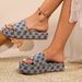 Women's Plus Size Slippers Round Toe Floral Print Lightweight One Strap Design For Outdoor Use_vogvips.com