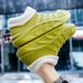 PVC waterproof fleece-lined detachable dual-use men's bag heel warm cotton shoes sports platform fashion water boots work rubber shoes_vogvips.com