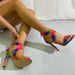Rainbow Heels 2024 Summer New Walking Show Cross Strap Fashion Thin Color Block High Heel Sandals_vogvips.com